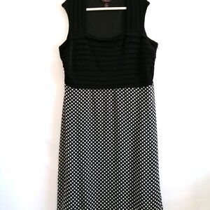 Signature By Robbie Bee Womens Black Polka Dot Festival Fit & Flare Dress Sz 22W